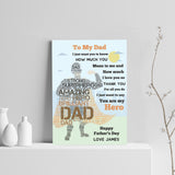 Fathers Day Gift For Dad Personalised Superhero DAD Daddy Art