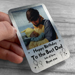 PERSONALISED Photo Metal Wallet Card Insert Dad Birthday Gift