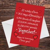 Novelty 1st Anniversary Card For Boyfriend Girlfriend Husband