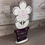 Personalised Nan Gift For Birthday Mothers Day Wooden Flower