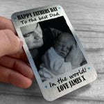 Personalised Photo Gift For Fathers Day Novelty Metal Card Dad