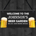 Beer Garden Personalised Sign For Man Cave Pub Bar Alcohol Gift