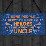 Uncle Is My Hero Novelty Birthday Christmas Plaque Gift Keepsake