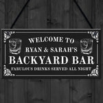 Personalised Backyard Bar Sign Shabby Chic Bar Pub Plaque