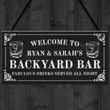 Personalised Backyard Bar Sign Shabby Chic Bar Pub Plaque