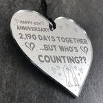 Funny 6th Anniversary Gift For Boyfriend Girlfriend Wood Heart