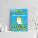 Baby Cartoon Shark Print Fathers Day Gift For Grandad Grandson