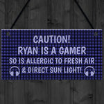 Funny Gaming Sign For Dad Son Brother PERSONALISED Gamer Gift