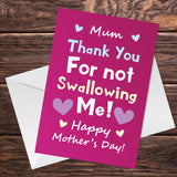 Funny Joke Mothers Day Card From Daughter Son Humorous Card