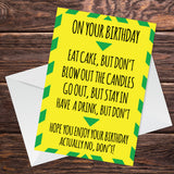 Funny Birthday Card Lockdown Warning Novelty Humour Greetings