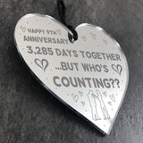 Funny 9th Anniversary Gift For Boyfriend Girlfriend Wood Heart