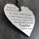 25th Anniversary Gift For Him Her 25th Wedding Anniversary Heart