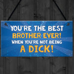 Rude Funny Gift For Brother Hanging Plaque Quirky Brother Gift