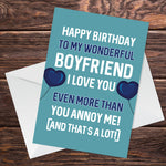 Novelty Birthday Card For Boyfriend Funny Rude Birthday Card