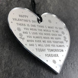 Valentines Day Gift Engraved Heart For Husband Wife Boyfriend