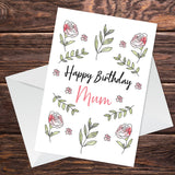 Birthday Card For Mum Floral Design Handmade Card For Her