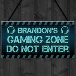 Rustic Gaming Zone Sign PERSONALISED Boys Bedroom Man Cave