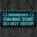 Rustic Gaming Zone Sign PERSONALISED Boys Bedroom Man Cave