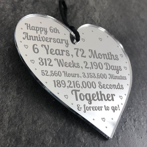 6th Anniversary Gifts | Personalised 6th Anniversary Handmade Iron Heart  Framed Gift | A Few Home Truths - Afewhometruths