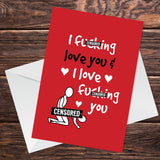 FUNNY RUDE Anniversary Valentines Card For Husband Wife