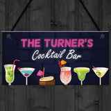 PERSONALISED Cocktail Bar Neon Effect Sign Bar And Pub Decor