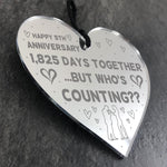 Funny 5th Anniversary Gift For Boyfriend Girlfriend Wood Heart