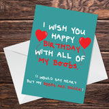 Funny RUDE Birthday Card For Boyfriend Husband Cheeky Card