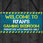 Personalised Gaming Sign Door Sign For Boys Bedroom Games Room