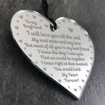 Valentines Anniversary Gift For Boyfriend Engraved Heart Sign