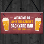 Personalised Backyard Bar Sign Novelty Home Bar Signs Plaques