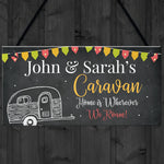 Personalised Caravan Door Sign Home Decor Gift Shabby Chic