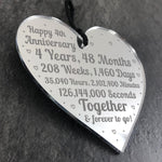 4th Anniversary Gift For Him Her 4th Wedding Anniversary Heart