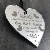 Novelty Auntie Gift For Birthday Christmas Engraved Heart