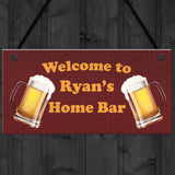 NOVELTY Home Bar Sign PERSONALISED Alcohol Beer Gift