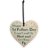 First 1st Fathers Day Gifts Wooden Heart Novelty Gift For Dad