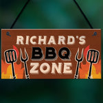 Personalised BBQ Zone Sign Outdoor Garden Man Cave Sign