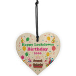 Happy Lockdown Birthday Gift For Him Her Wood Heart Quarantine