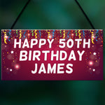 Happy Birthday Banner PERSONALISED Plaque Party Decoration