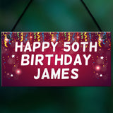 Happy Birthday Banner PERSONALISED Plaque Party Decoration