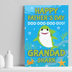 Baby Cartoon Shark Print Fathers Day Gift For Grandad Grandson