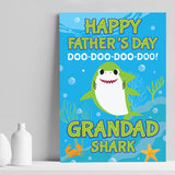 Baby Cartoon Shark Print Fathers Day Gift For Grandad Grandson