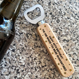 Novelty Birthday Gift In Quarantine Wood Bottle Opener Funny