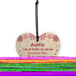 Special Gift For Auntie Sister Wooden Heart Auntie Birthday