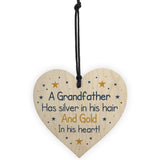 Novelty Gifts For Grandad Grandfather Wooden Heart Gifts