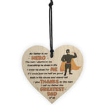 Hero Father Fathers Day Dad Daddy Wooden Hanging Heart Sign