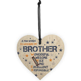 Funny Rude BROTHER Gift Wood Heart Plaque Novelty Birthday Gifts
