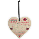 Valentines Day Gift Memorial Plaque For Husband Wife Wood Heart