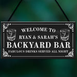 Personalised Backyard Bar Sign Shabby Chic Bar Pub Plaque