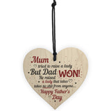 DAD Daddy Hanging Wood Heart FATHERS DAY Gift For Him Daughter