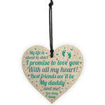 Dad Birthday Christmas Gift Wood Heart Daddy To Be From Bump